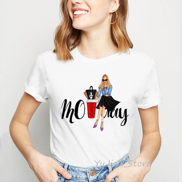 vogue camiseta mujer monday women t shirts paris style graphic tees clothes summer tee femme streetwear, White
vogue camiseta mujer monday women t shirts paris style graphic tees clothes summer tee femme streetwear, White