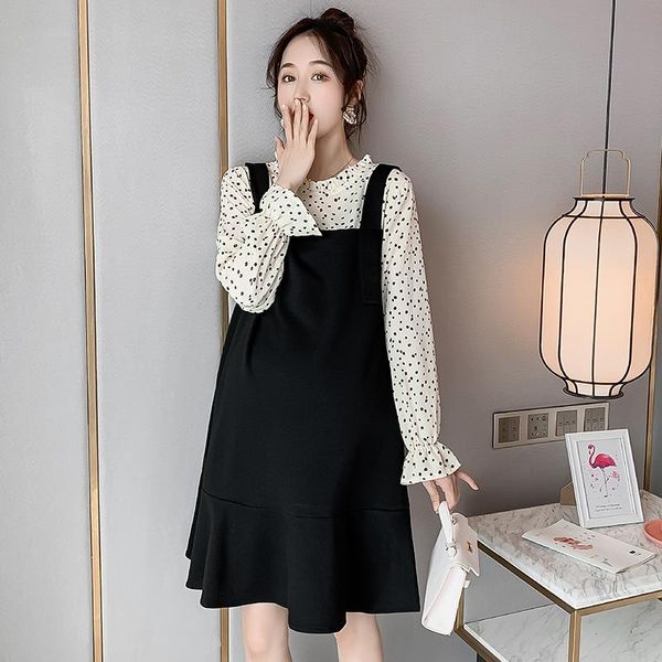 6950# maternity dress spring autumn long sleeves dot printing patchwork loose stylish pregnant women mom dresses, White
6950# maternity dress spring autumn long sleeves dot printing patchwork loose stylish pregnant women mom dresses, White