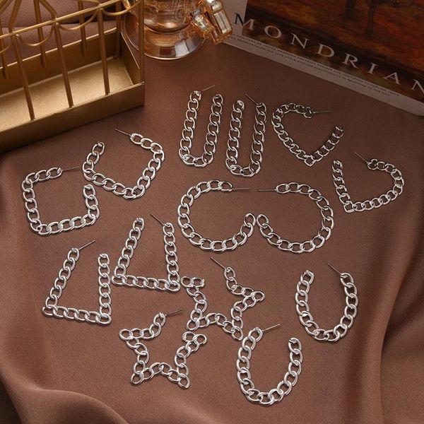 hoop & huggie vkme vintage chain earrings for women simple trendy metal geometric heart circle earings statement fashion earring jewelry, Golden;silver
hoop & huggie vkme vintage chain earrings for women simple trendy metal geometric heart circle earings statement fashion earring jewelry, Golden;silver