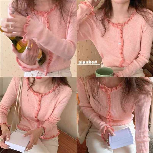 sweater women retro gentle style sweet wood ear short knitted cardigan spring cardigans 210529, White
sweater women retro gentle style sweet wood ear short knitted cardigan spring cardigans 210529, White