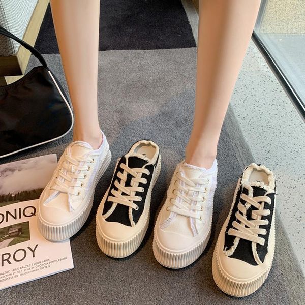 slippers female shoes flat platform slides cover toe med increased internal 2021 pu fabric cross-tied canvas rubber cotton, Black
slippers female shoes flat platform slides cover toe med increased internal 2021 pu fabric cross-tied canvas rubber cotton, Black