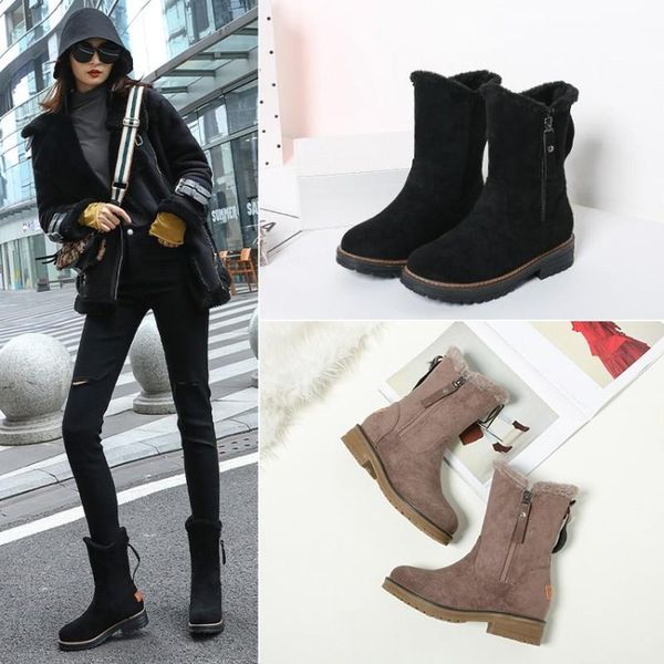 boots cow suede womens winter ankle female zipper flock platform snow ladies plush casual flat shoes woman footwear maziao, Black
boots cow suede womens winter ankle female zipper flock platform snow ladies plush casual flat shoes woman footwear maziao, Black