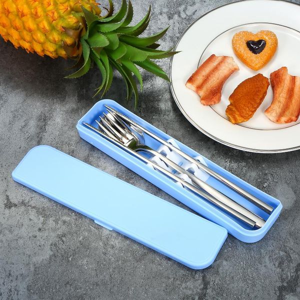 dinnerware sets 304 stainless steel portable flatware set utensils reusable travel cutlery with case chopsticks spoon for school office camp
dinnerware sets 304 stainless steel portable flatware set utensils reusable travel cutlery with case chopsticks spoon for school office camp
