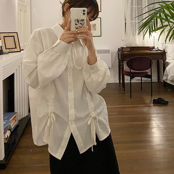 women's blouses & shirts autumn style 2021 spring blouse women korean harajuku fashion personality vintage clothes bandage bow stitchi, White
women's blouses & shirts autumn style 2021 spring blouse women korean harajuku fashion personality vintage clothes bandage bow stitchi, White