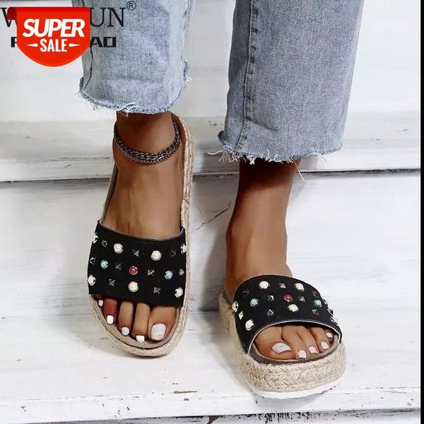 embellishment trendy thick-soled home women's shoes slippers fashionable and versatile simple vamp rhinestones rivets #hj9d, Black
embellishment trendy thick-soled home women's shoes slippers fashionable and versatile simple vamp rhinestones rivets #hj9d, Black