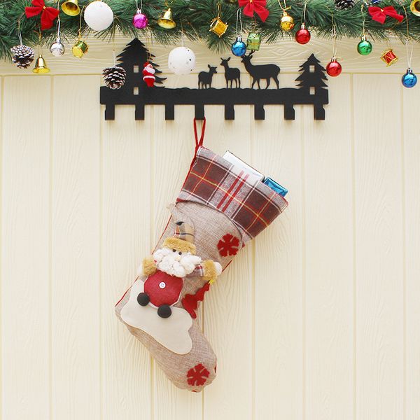 christmas stocking 18 inches large xmas stockings decorations santa snowman reindeer for family holiday decoration hanging socks wholesale 1