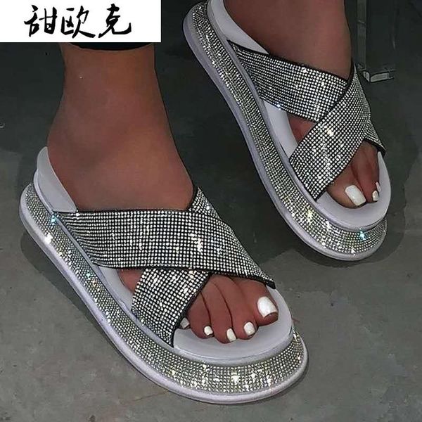 women's shoes summer rhinestone slippers comfortable beach open toe buckle plus size sandals 35-43, Black
women's shoes summer rhinestone slippers comfortable beach open toe buckle plus size sandals 35-43, Black
