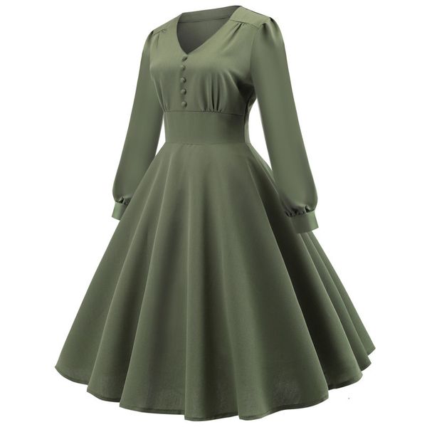 long dresses v-neck casual sleeve button up dress fluffy skirt 1082, Black;gray
