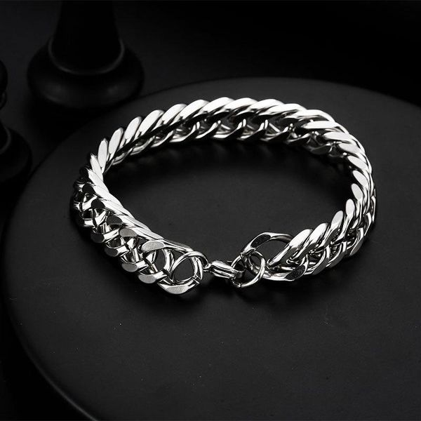 link, chain european and american fashion hip hop women men couple bracelet simple titanium steel bracelets female men's jewelry, Black
link, chain european and american fashion hip hop women men couple bracelet simple titanium steel bracelets female men's jewelry, Black