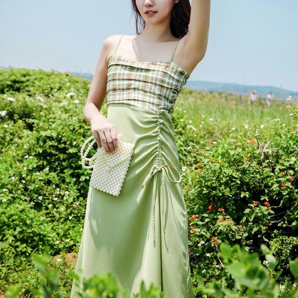 casual dresses summer green strap dress women sweet designer chic split plaid ruffles midi chiffon korean one-piece beach 2021, Black;gray
casual dresses summer green strap dress women sweet designer chic split plaid ruffles midi chiffon korean one-piece beach 2021, Black;gray