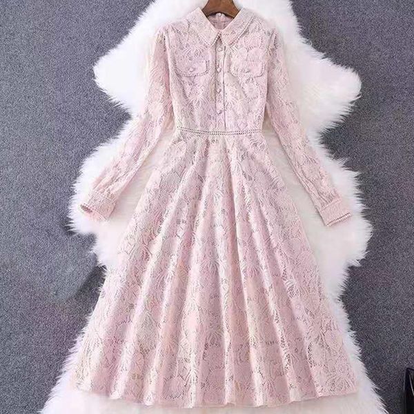 casual dresses 2021 autumn dress fashion design women pink lace long sleeve single breasted elegant ladies party, Black;gray
casual dresses 2021 autumn dress fashion design women pink lace long sleeve single breasted elegant ladies party, Black;gray