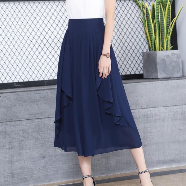 women's pants & capris 2021 summer arrival chiffon wide leg high-waist loose ankle-length skirt ladies breeches, Black;white
women's pants & capris 2021 summer arrival chiffon wide leg high-waist loose ankle-length skirt ladies breeches, Black;white