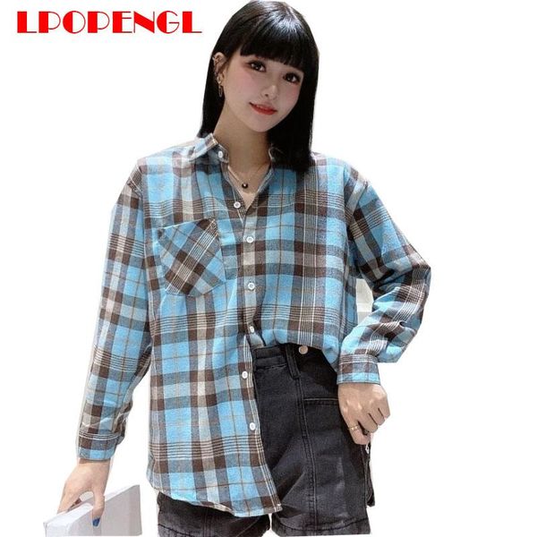 fashion women plaid shirt chic checked blouse long sleeve female casual print shirts loose cotton blusas women's blouses &, White
fashion women plaid shirt chic checked blouse long sleeve female casual print shirts loose cotton blusas women's blouses &, White