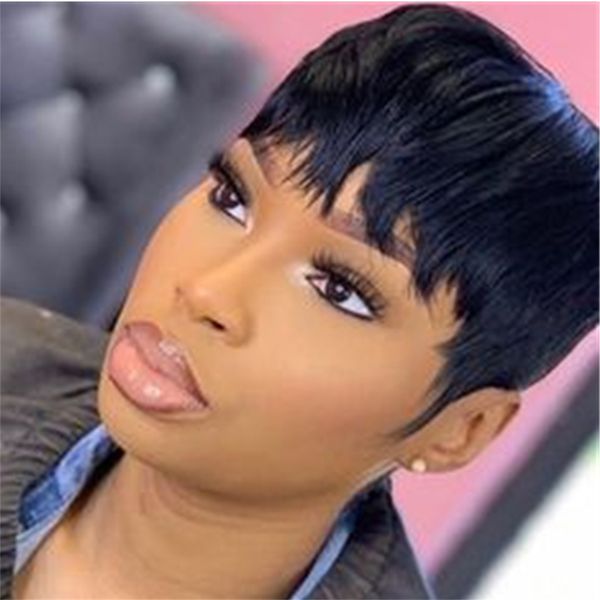 human hair short pixie cut wigs full machine made brazilian none lace front wig, Black;brown
human hair short pixie cut wigs full machine made brazilian none lace front wig, Black;brown