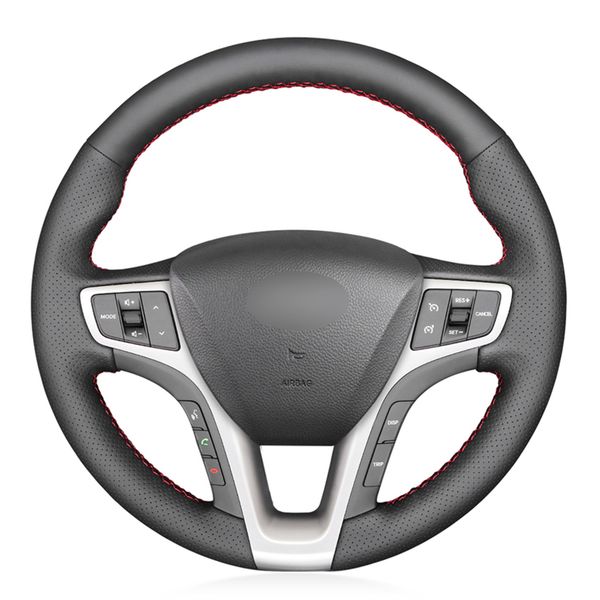 black pu faux leather diy hand-stitched car steering wheel cover for i40 2011-2019
black pu faux leather diy hand-stitched car steering wheel cover for i40 2011-2019