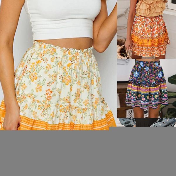 summer style casual women's beach boho mini skirt fashion flower print skirts, Black
summer style casual women's beach boho mini skirt fashion flower print skirts, Black