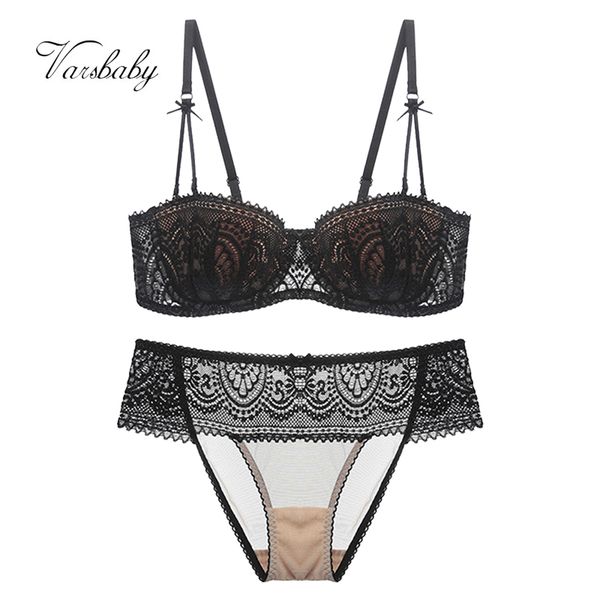 varsbaby 2pcs women half cup ultra-thin lace bra+panty underwear set, Red;black
varsbaby 2pcs women half cup ultra-thin lace bra+panty underwear set, Red;black