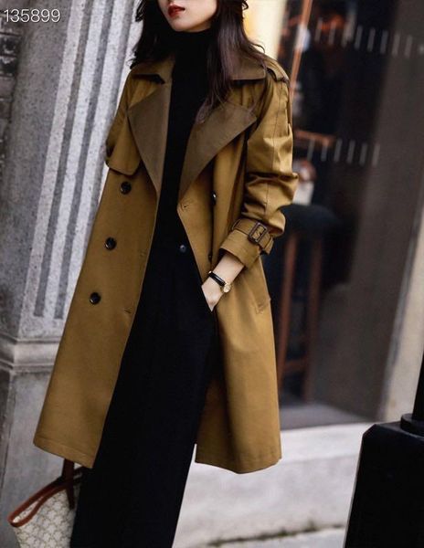 women's trench coats zk1649 fashion women & jackets 2021 runway luxury european design party style clothing, Tan;black
women's trench coats zk1649 fashion women & jackets 2021 runway luxury european design party style clothing, Tan;black