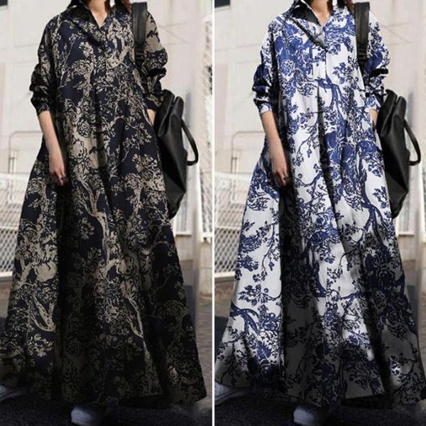 casual dresses retro dress long sleeve turn-down collar large hem floral floor-length lady for dating, Black;gray
casual dresses retro dress long sleeve turn-down collar large hem floral floor-length lady for dating, Black;gray