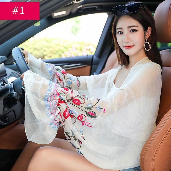 scarves summer thin scarf shade poncho chiffon long sleeve sunscreen shawls for bicycling driving flower transparent arm covers, Blue;gray
scarves summer thin scarf shade poncho chiffon long sleeve sunscreen shawls for bicycling driving flower transparent arm covers, Blue;gray