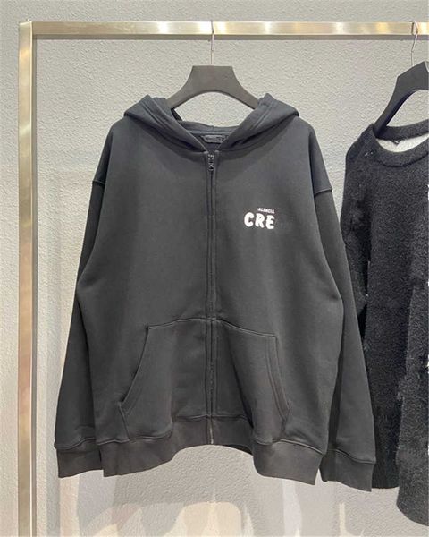 men's jackets high version 21 autumn winter new crew letter printed os off shoulder loose type couple hoodie, Black;brown 
men's jackets high version 21 autumn winter new crew letter printed os off shoulder loose type couple hoodie, Black;brown