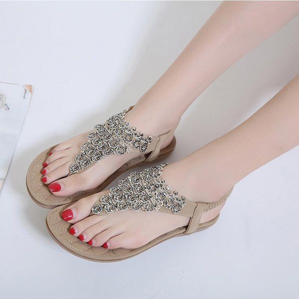 woman sandals bohemia crystal female casual footwear ladies elastic flip flop flats women's fashion band beach shoes plus size, Black
woman sandals bohemia crystal female casual footwear ladies elastic flip flop flats women's fashion band beach shoes plus size, Black