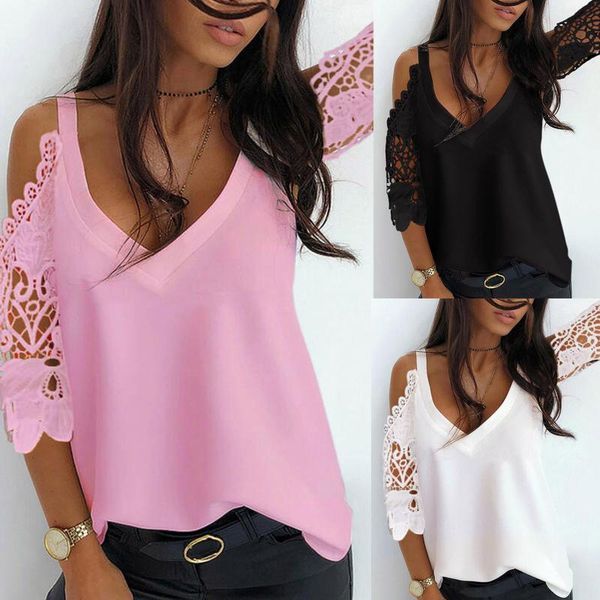 women's t-shirt lace v-neck t shirts women fashion graphic harajuku casual tees feamle woman clothing oversized, White
women's t-shirt lace v-neck t shirts women fashion graphic harajuku casual tees feamle woman clothing oversized, White