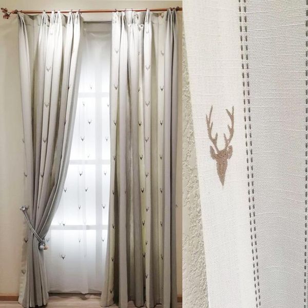 simple modern nordic elk striped embroidered curtain children's room curtains for living dining bedroom & drapes
simple modern nordic elk striped embroidered curtain children's room curtains for living dining bedroom & drapes