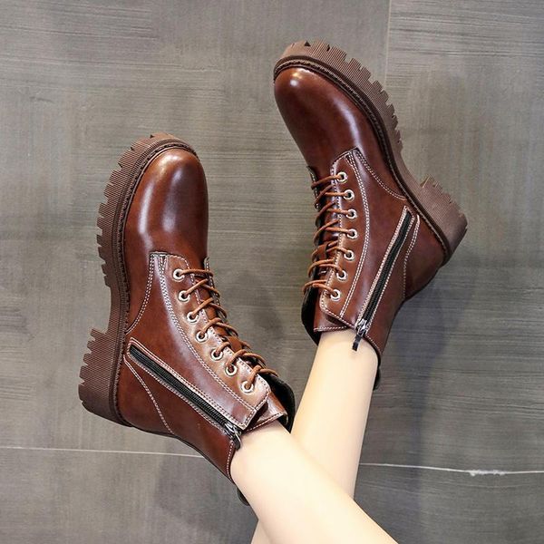 boots flat heel shoes fashion woman round toe booties ladies boots-women punk autumn rubber lolita rock med ankle 2021, Black
boots flat heel shoes fashion woman round toe booties ladies boots-women punk autumn rubber lolita rock med ankle 2021, Black