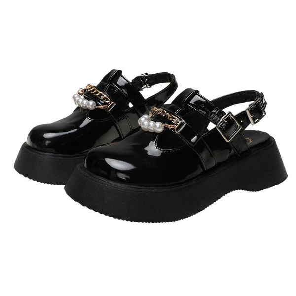 sandals vmti 2021 summer thick-soled platform sandal women's pearl buckle retro british style solid color small leather shoes, Black
sandals vmti 2021 summer thick-soled platform sandal women's pearl buckle retro british style solid color small leather shoes, Black