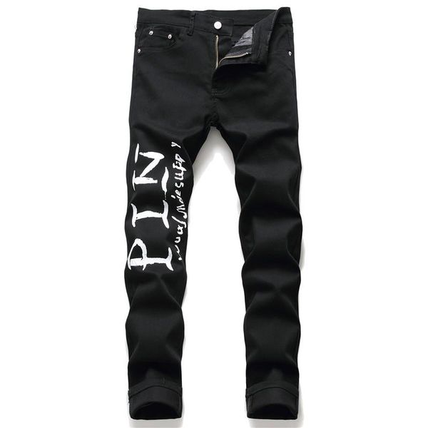 men's jeans european american digital print fashion stretch middle waist casual trousers black motorcycle pants, Blue
men's jeans european american digital print fashion stretch middle waist casual trousers black motorcycle pants, Blue