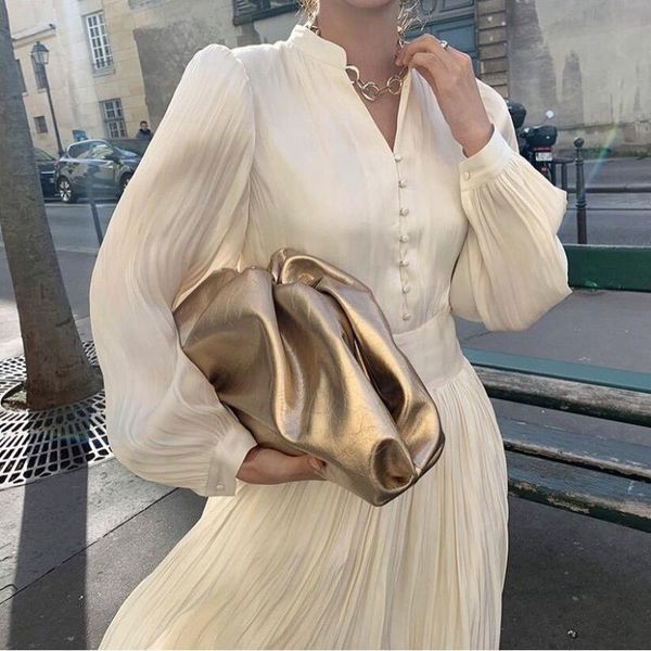 casual dresses women 2021 spring autumn single breasted dress female high waist satin elegant v neck lantern sleeve ladies vestidos z311, Black;gray
casual dresses women 2021 spring autumn single breasted dress female high waist satin elegant v neck lantern sleeve ladies vestidos z311, Black;gray