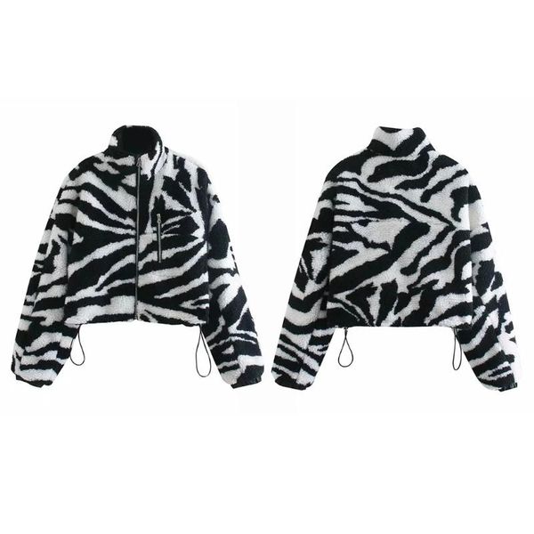 women's wool & blends m7dd women faux fur winter long sleeve jacket harajuku zebra striped pattern drawstring hem cropped coat zip up c, Black
women's wool & blends m7dd women faux fur winter long sleeve jacket harajuku zebra striped pattern drawstring hem cropped coat zip up c, Black