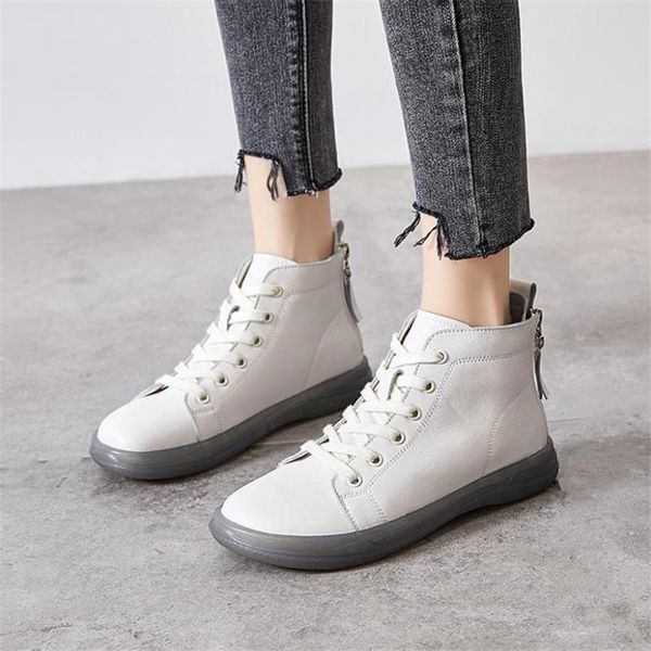 boots autumn women ankle fashion white sneakers round toe flat lace up genuine leather female casual shoes platform, Black
boots autumn women ankle fashion white sneakers round toe flat lace up genuine leather female casual shoes platform, Black