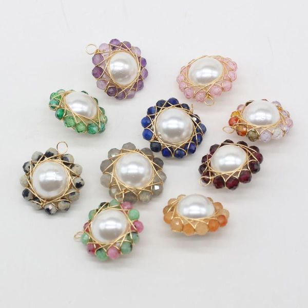charms fashion natural stone shell bead pendant sun flower shape exquisite jewelry for making necklace accessories, Bronze;silver
charms fashion natural stone shell bead pendant sun flower shape exquisite jewelry for making necklace accessories, Bronze;silver