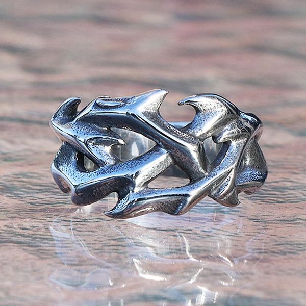 cluster rings vintage hollow out design stainless steel thorns ring men women couple cool nordic viking jewelry gifts for friend, Golden;silver
cluster rings vintage hollow out design stainless steel thorns ring men women couple cool nordic viking jewelry gifts for friend, Golden;silver