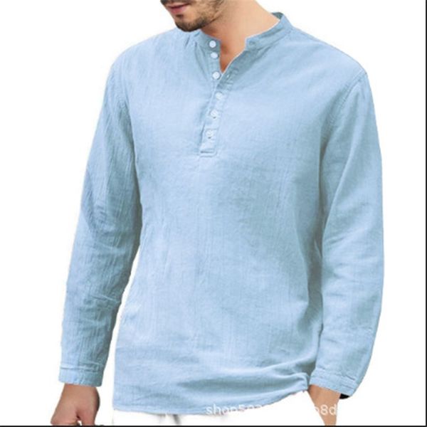 spring stand collar button men tshirt solid color cotton linen 3/4 sleeve men's casual t-shirt ropa mujer 8 colors 210517, White
spring stand collar button men tshirt solid color cotton linen 3/4 sleeve men's casual t-shirt ropa mujer 8 colors 210517, White