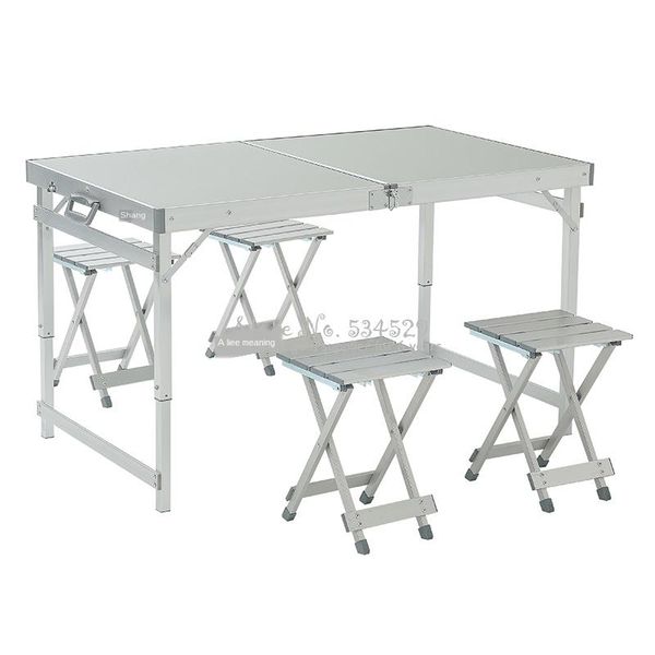 camp furniture 30%folding outdoor table and chair set aluminum camping with four stools
camp furniture 30%folding outdoor table and chair set aluminum camping with four stools