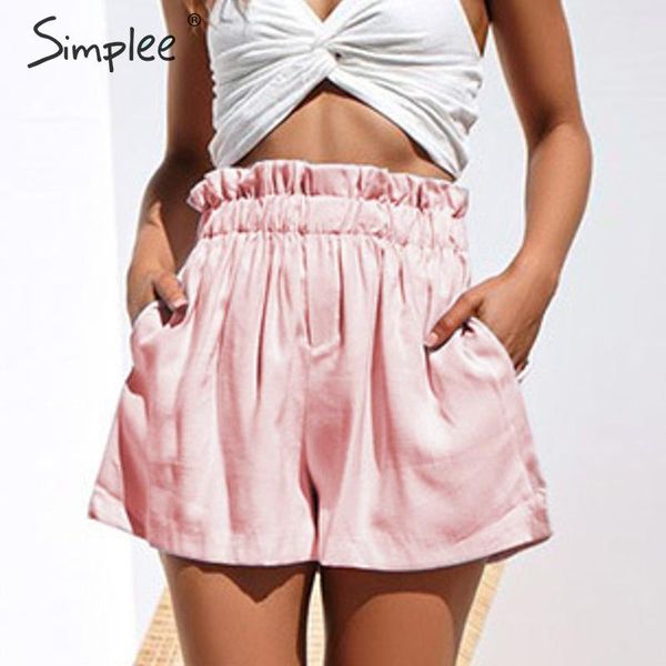 women's shorts simplee ruffled elastic high waist women casual streetwear summer soft short pants elegant solid ladies bottom, White;black
women's shorts simplee ruffled elastic high waist women casual streetwear summer soft short pants elegant solid ladies bottom, White;black