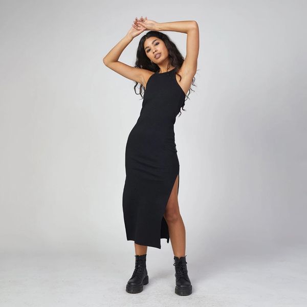 casual dresses gothic black women o-neck backless sleeveless splice chain high split slim dress goth female aesthetic dark party a6ou, Black;gray
casual dresses gothic black women o-neck backless sleeveless splice chain high split slim dress goth female aesthetic dark party a6ou, Black;gray