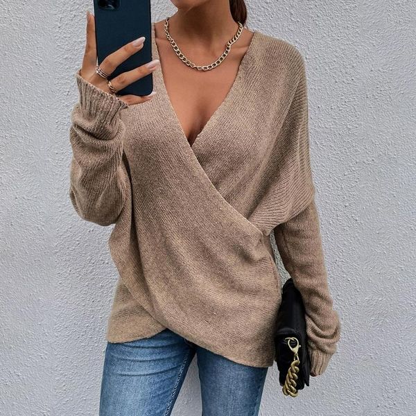 women's sweaters fashion cross front knitted sweater women wrap long sleeve v neck pullover lady loose casual autumn winter jumper fema, White;black
women's sweaters fashion cross front knitted sweater women wrap long sleeve v neck pullover lady loose casual autumn winter jumper fema, White;black