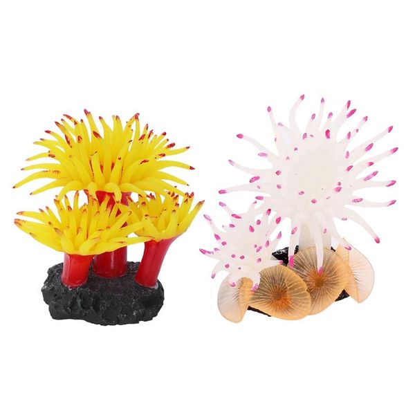 1pcs aquarium artificial coral decoration 8.9cm tall white fuchsia & concrete base silicone anemone plant de decorations
1pcs aquarium artificial coral decoration 8.9cm tall white fuchsia & concrete base silicone anemone plant de decorations