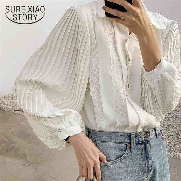 fashion lace shirts pleated blouse women long sleeve blouses spring turn down collar ladies elegant blusas 12637 210506, White
fashion lace shirts pleated blouse women long sleeve blouses spring turn down collar ladies elegant blusas 12637 210506, White