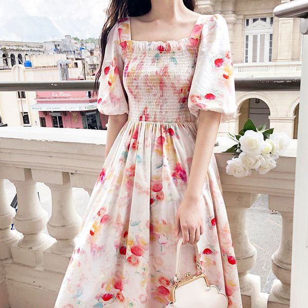 summer short-sleeved mid-length dress vintage print floral women party casual vacation sweet boho vestidos 210510, Black;gray
summer short-sleeved mid-length dress vintage print floral women party casual vacation sweet boho vestidos 210510, Black;gray