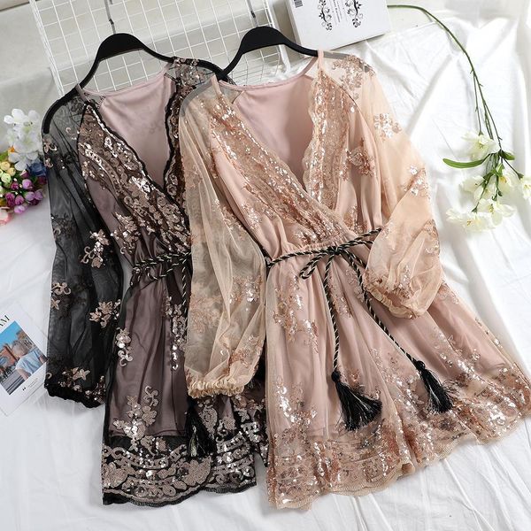 autumn mesh sequins embroidery womens jumpsuits long sleeve gauze playsuits v neck voile noble overalls, Black;white
autumn mesh sequins embroidery womens jumpsuits long sleeve gauze playsuits v neck voile noble overalls, Black;white