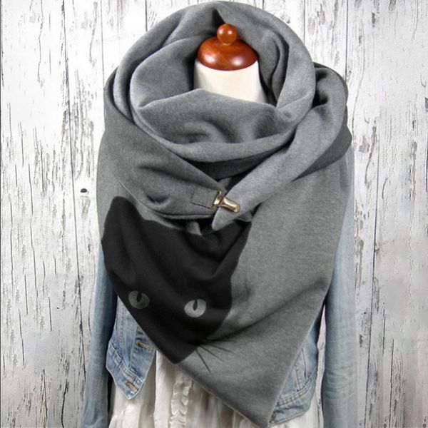 scarves cat prints double-layer scarf universal autumn winter warm windproof buckle designer brand women multi-purpose bufanda, Blue;gray
scarves cat prints double-layer scarf universal autumn winter warm windproof buckle designer brand women multi-purpose bufanda, Blue;gray