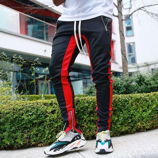 men's pants sports and leisure cotton slim straight stitched contrast foot zipper, Black
men's pants sports and leisure cotton slim straight stitched contrast foot zipper, Black