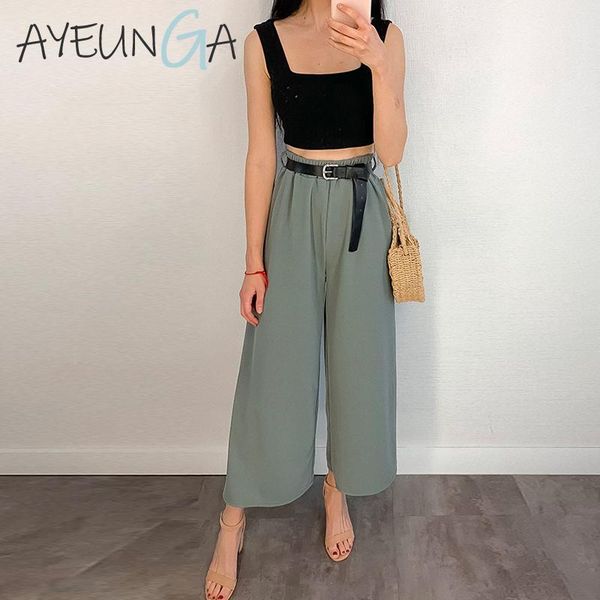 women's pants & capris women casual wide leg elastic waist trousers elegant fashion stylish belt high, Black;white
women's pants & capris women casual wide leg elastic waist trousers elegant fashion stylish belt high, Black;white