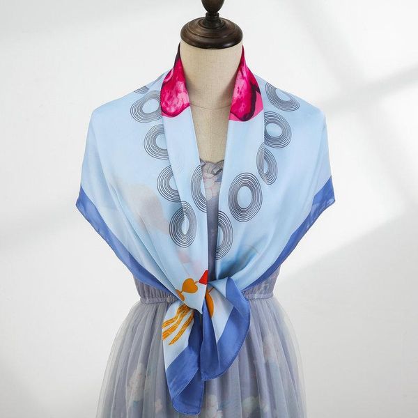 scarves scarf small square ink ancient wind printed silk headdress neck ornament summer ribbon simulation, Blue;gray
scarves scarf small square ink ancient wind printed silk headdress neck ornament summer ribbon simulation, Blue;gray