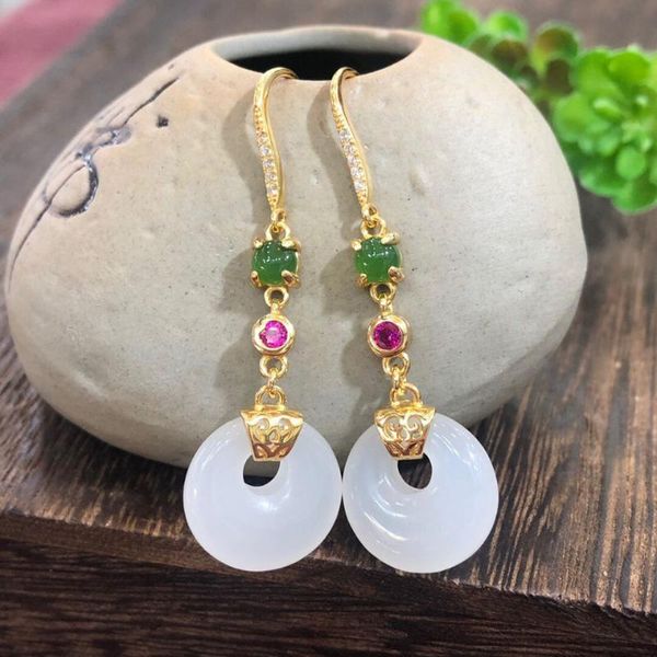 dangle & chandelier silver inlaid natural an white jade long earrings chinese style retro elegant fresh small design charm women's bran
dangle & chandelier silver inlaid natural an white jade long earrings chinese style retro elegant fresh small design charm women's bran